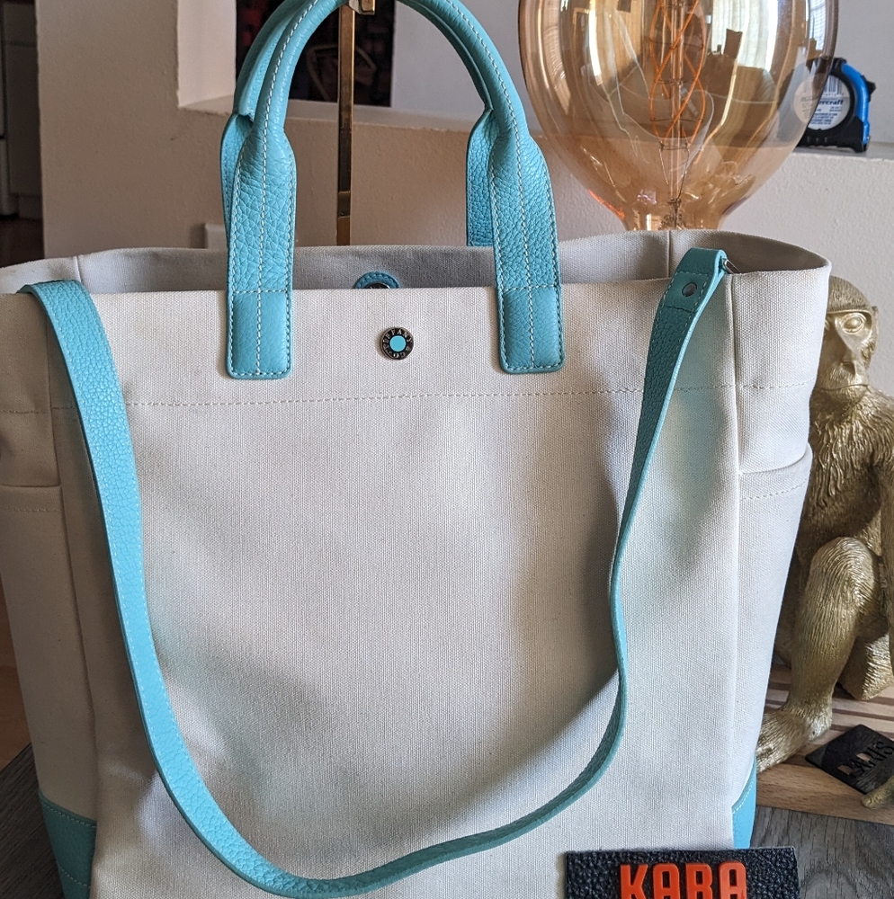 Stylish Blue and White Tote Bag